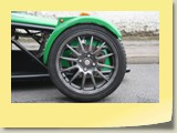 Team Dynamics wheels powdercoated in Anthracite suit the car well